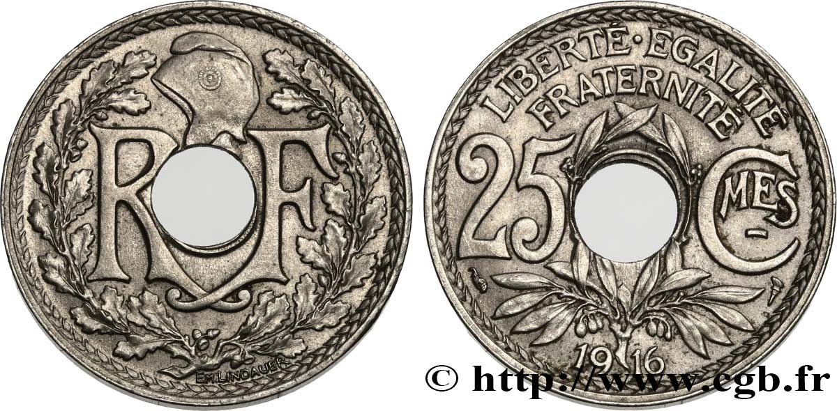 25 centimes Lindauer, Cmes souligné 1916 Paris F.170/4 SS54 