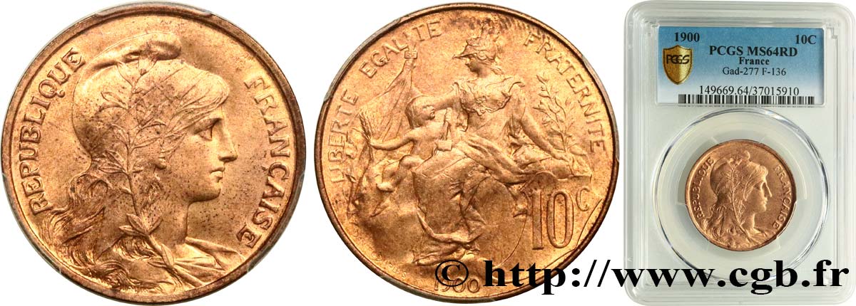 10 centimes Daniel-Dupuis 1900  F.136/8 MS64 PCGS