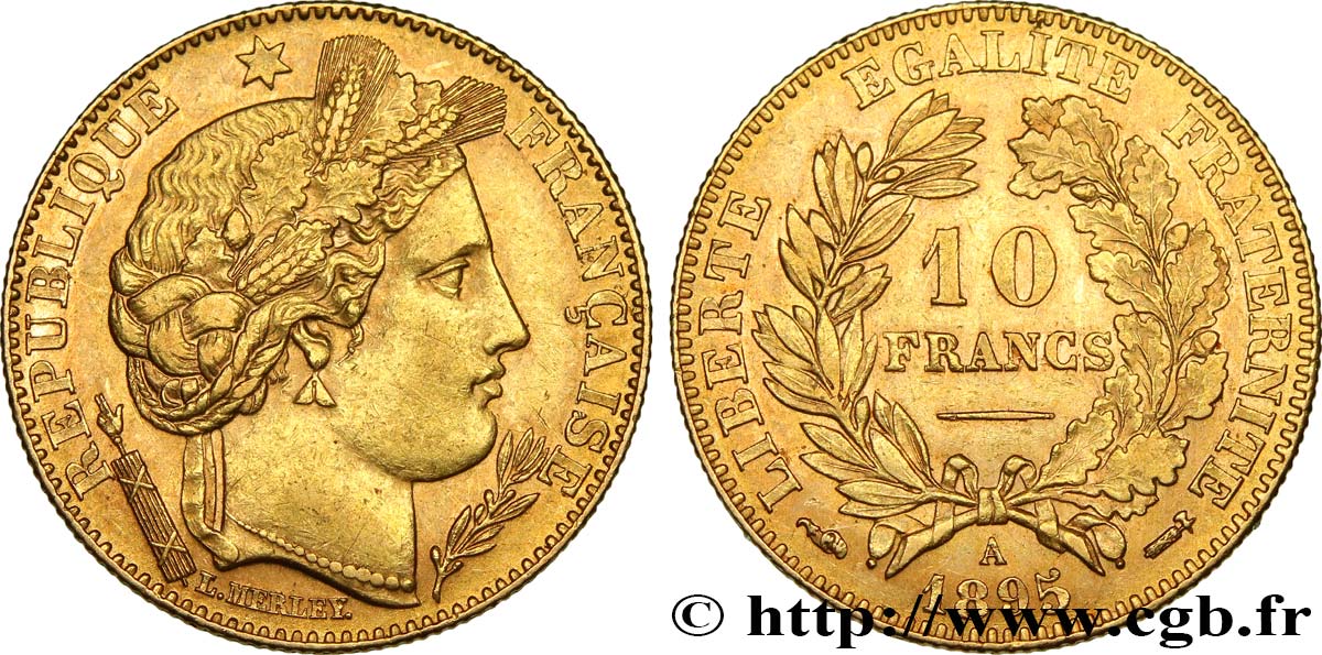 10 francs or Cérès, IIIe République 1895 Paris F.508/3 VZ60 