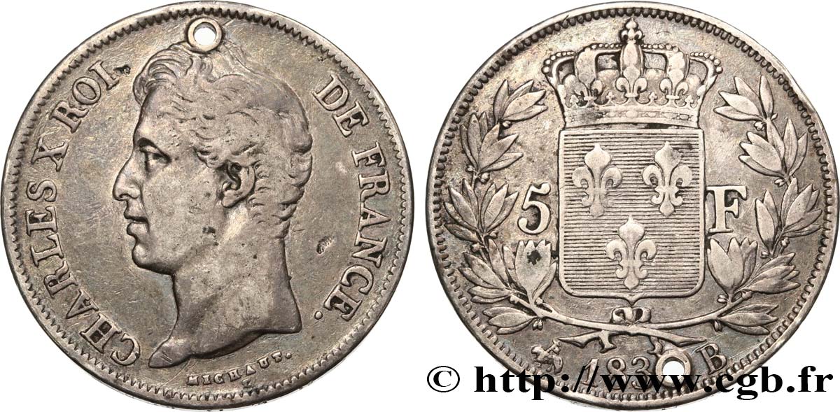 5 francs Charles X, 2e type 1830 Rouen F.311/41 BC 