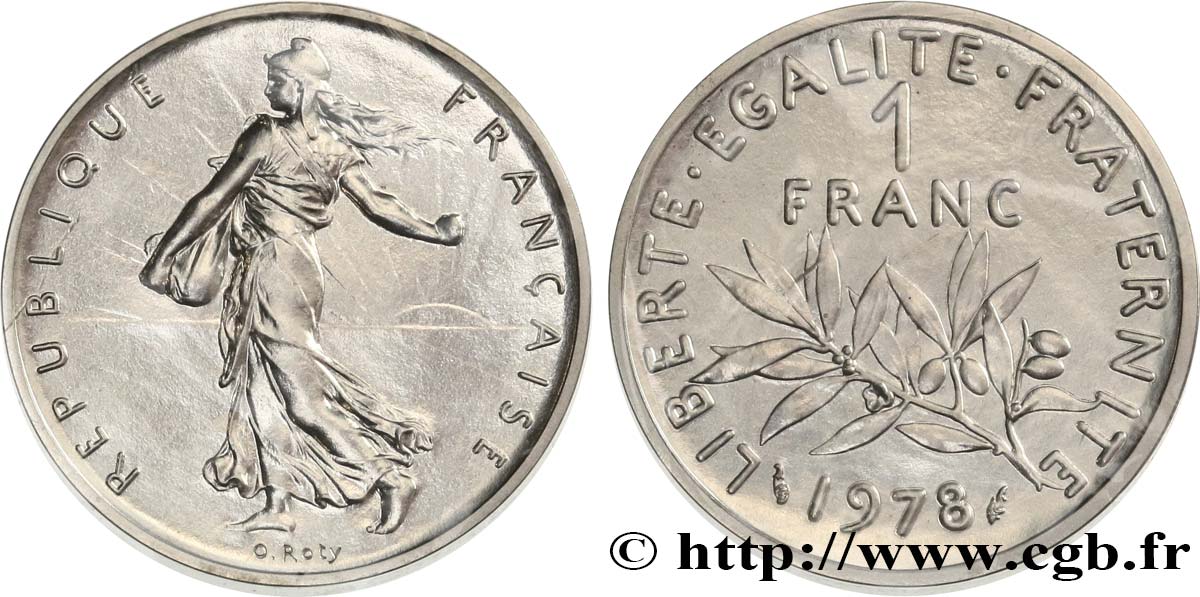 Piéfort argent de 1 franc Semeuse 1978 Pessac F.226/23P. ar MS 