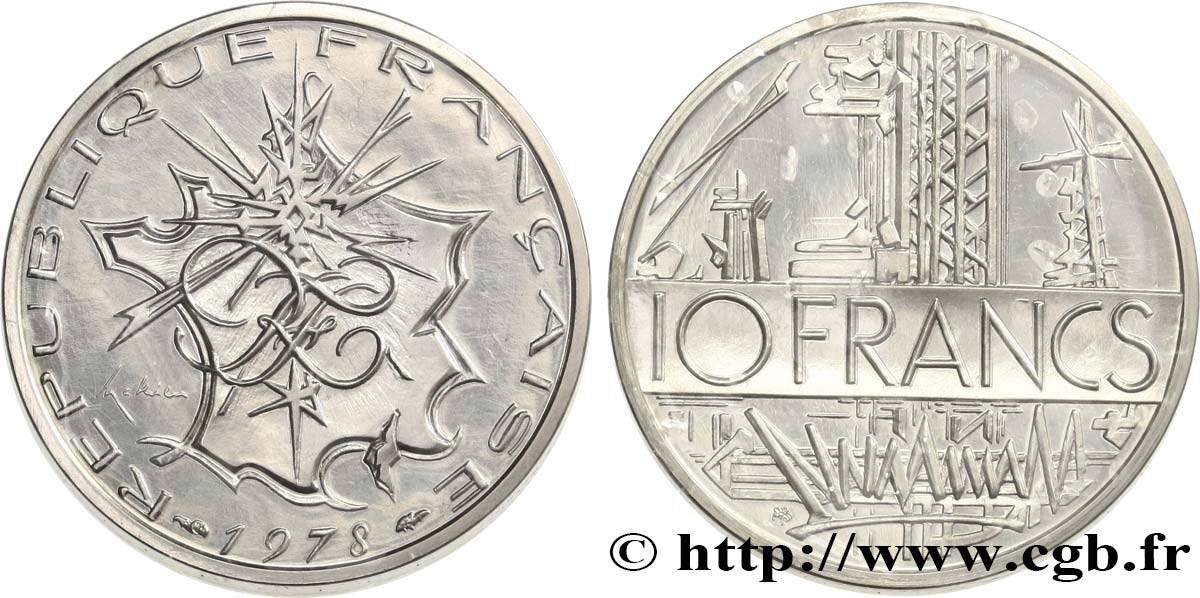 Piéfort argent de 10 francs Mathieu, tranche A 1978 Pessac F.365/6P FDC 