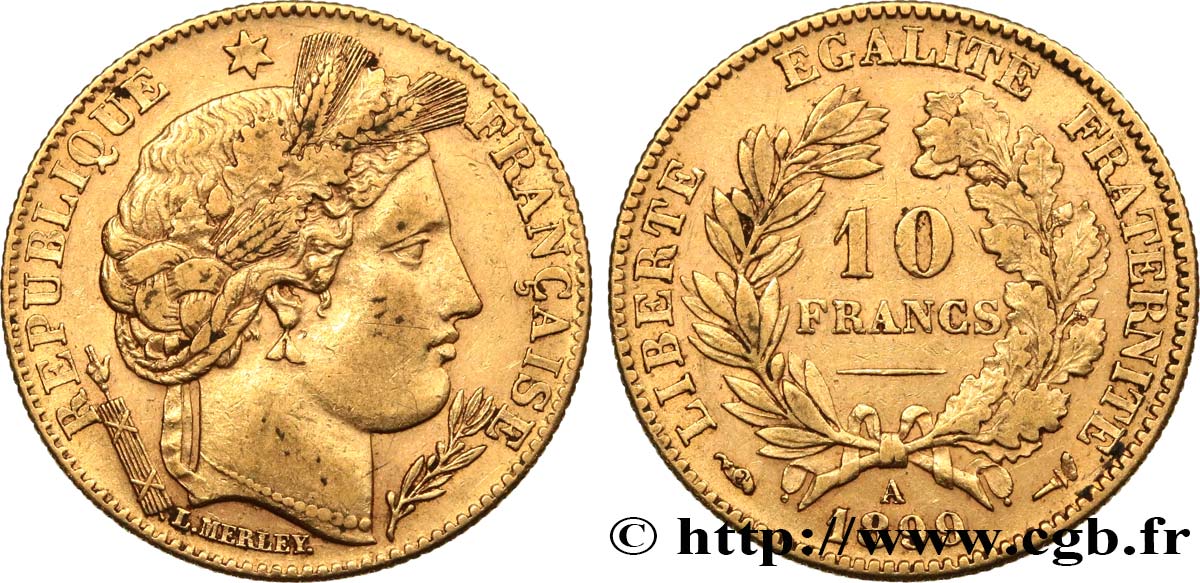 10 francs or Cérès, Troisième République 1899 Paris F.508/5 BB48 