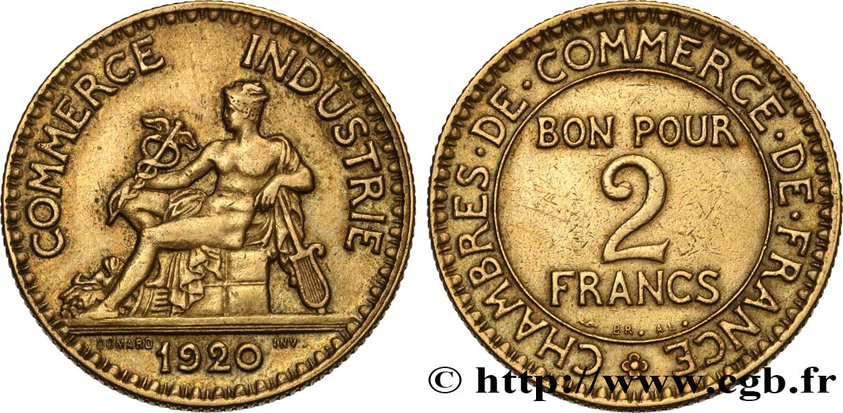 2 francs Chambres de Commerce 1920  F.267/2 MB30 