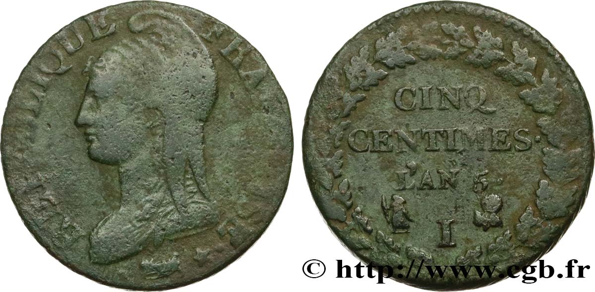 Cinq centimes Dupré, grand module 1797 Limoges F.115/23 BC25 