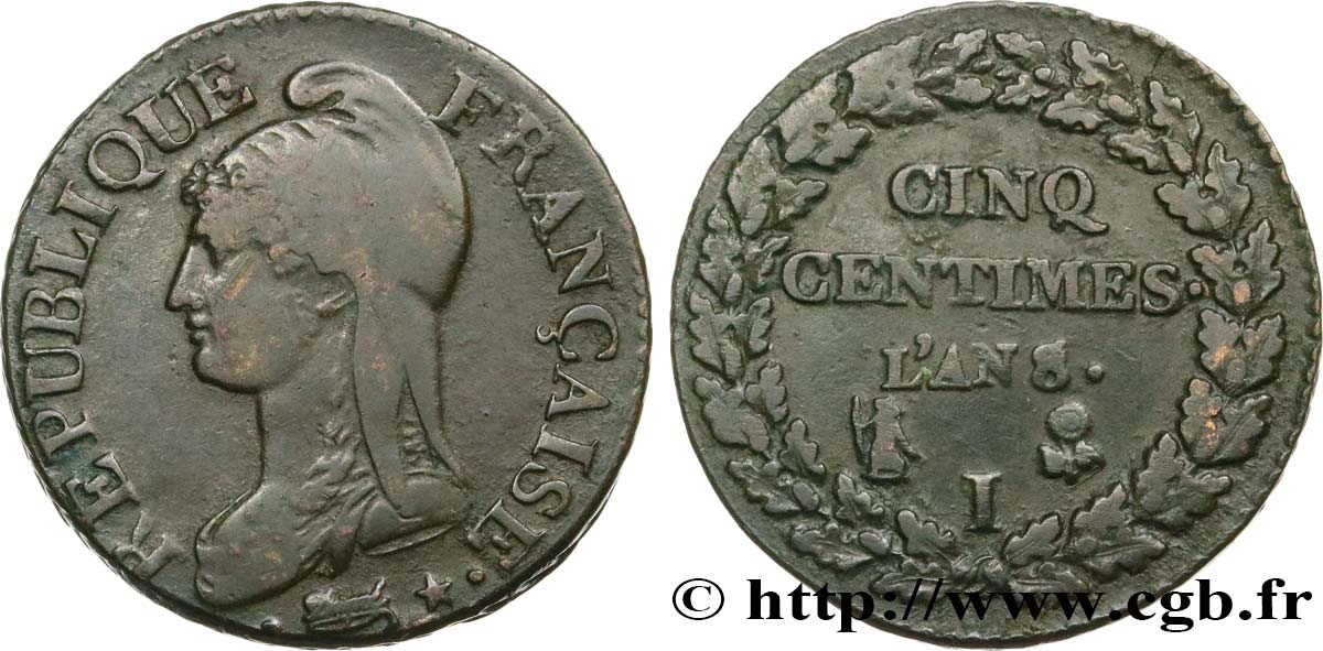 Cinq centimes Dupré, grand module 1800 Limoges F.115/128 BC35 