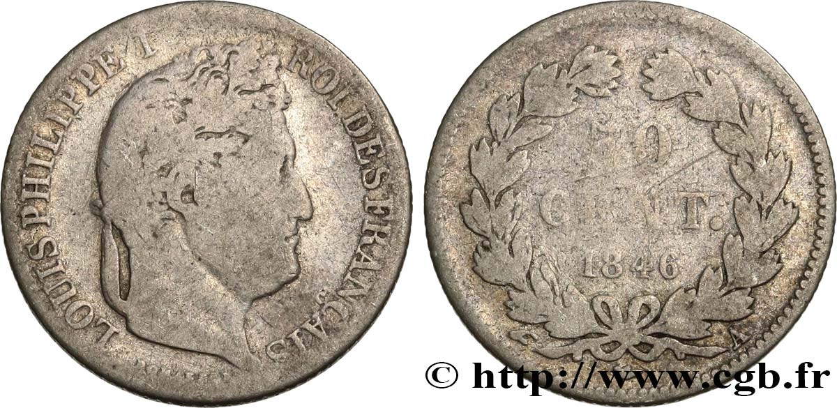 50 centimes Louis-Philippe 1846 Paris F.183/7 VG10 