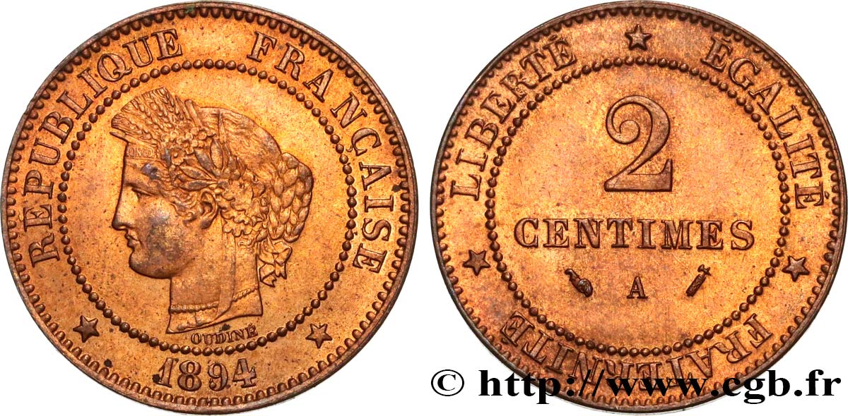 2 centimes Cérès 1894 Paris F.109/20 SUP60 