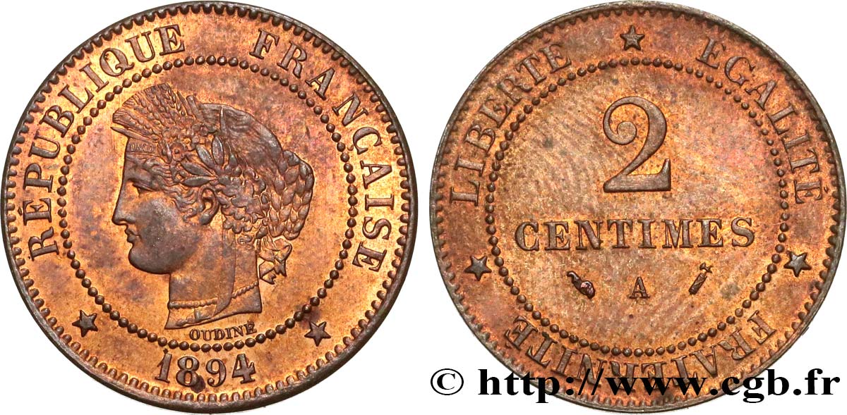 2 centimes Cérès 1894 Paris F.109/20 SUP55 