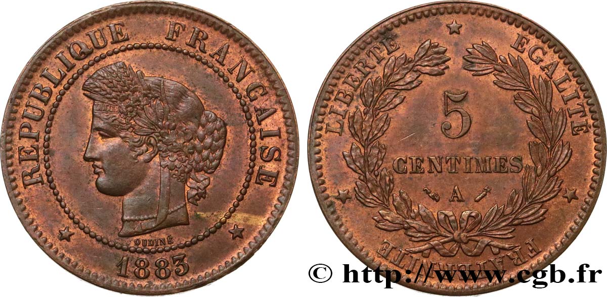 5 centimes Cérès 1883 Paris F.118/24 SUP 