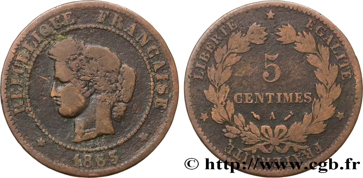 5 centimes Cérès 1883 Paris F.118/25 B12 