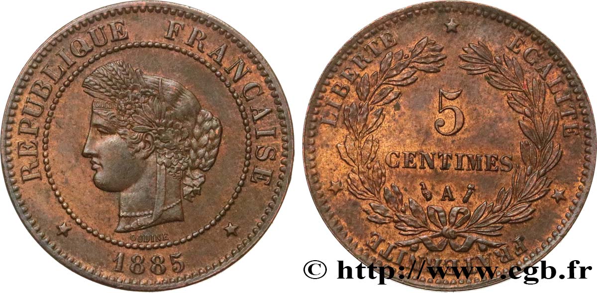 5 centimes Cérès 1885 Paris F.118/27 VZ 