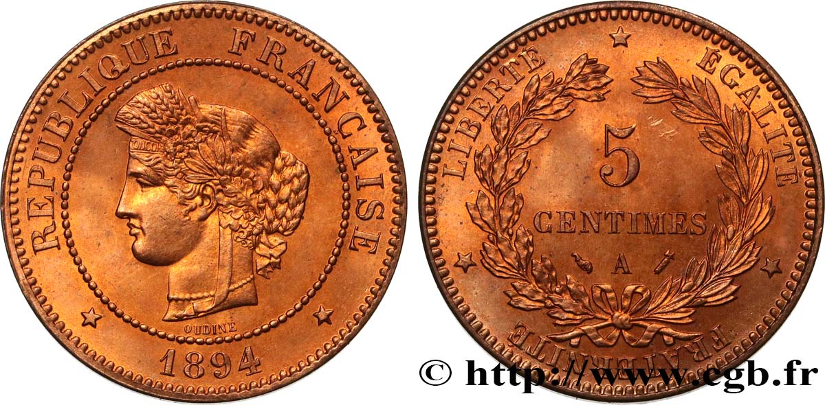5 centimes Cérès 1894 Paris F.118/36 VZ62 