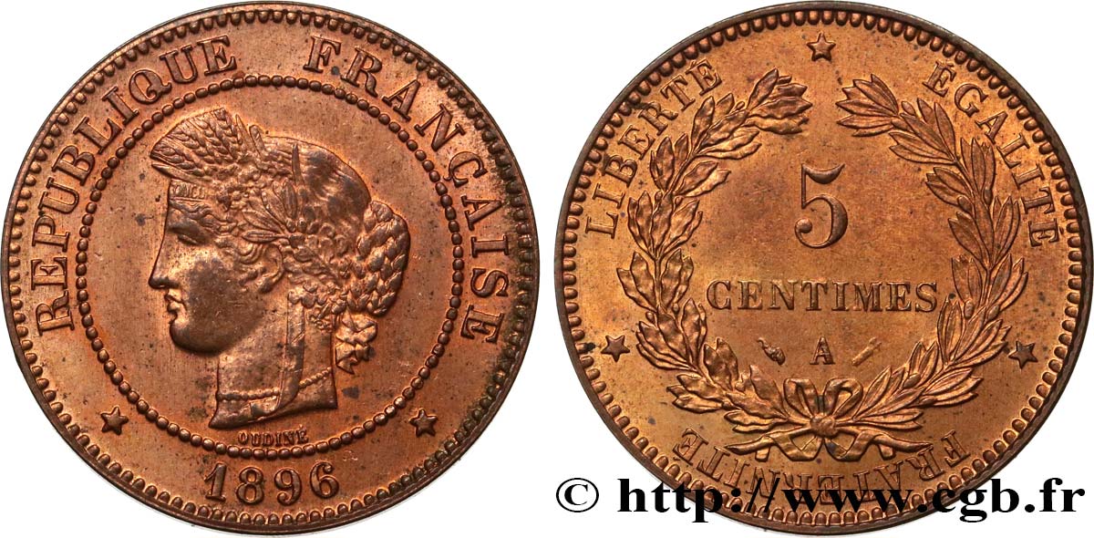 5 centimes Cérès 1896 Paris F.118/37 VZ55 