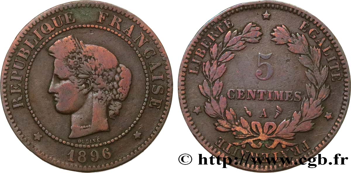 5 centimes Cérès 1896 Paris F.118/38 SGE 