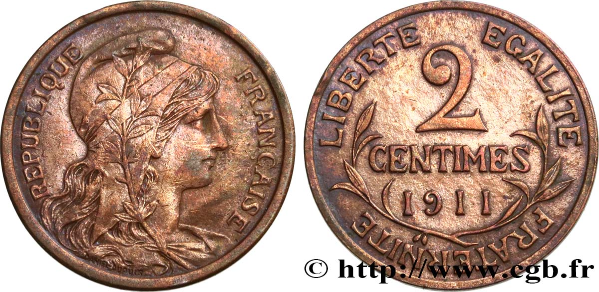 2 centimes Daniel-Dupuis 1911 Paris F.110/14 TTB+ 
