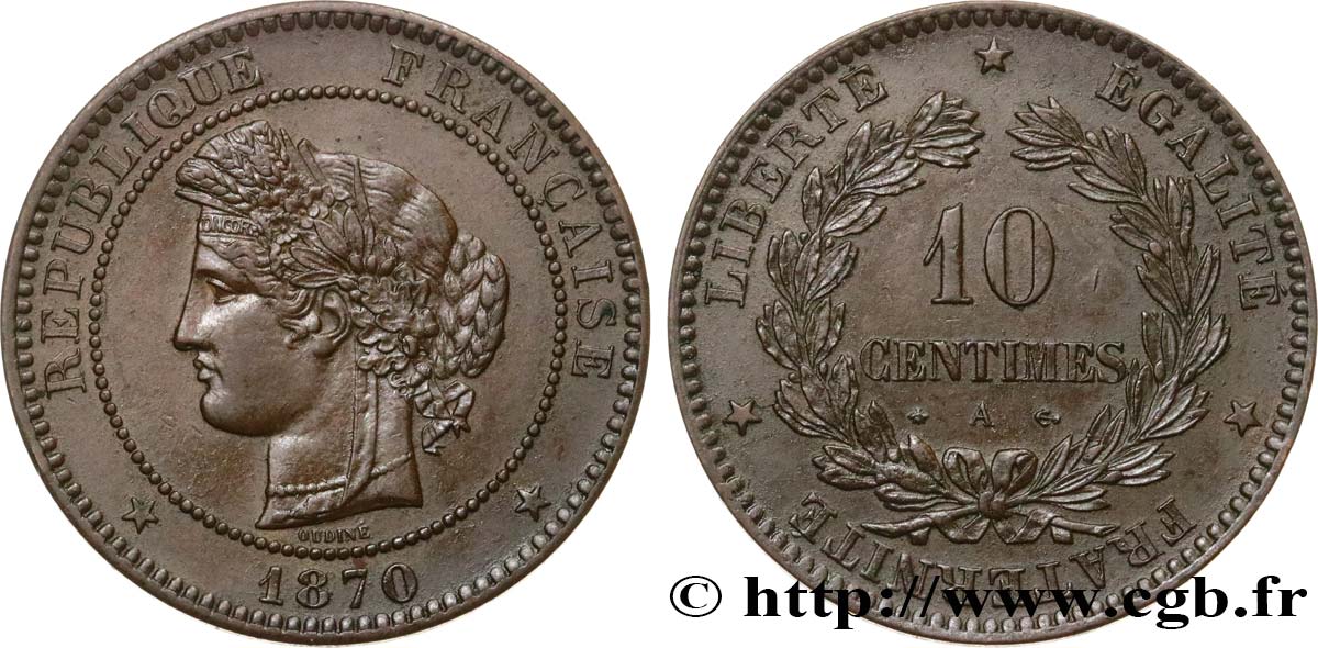 10 centimes Cérès 1870 Paris F.135/3 SS48 