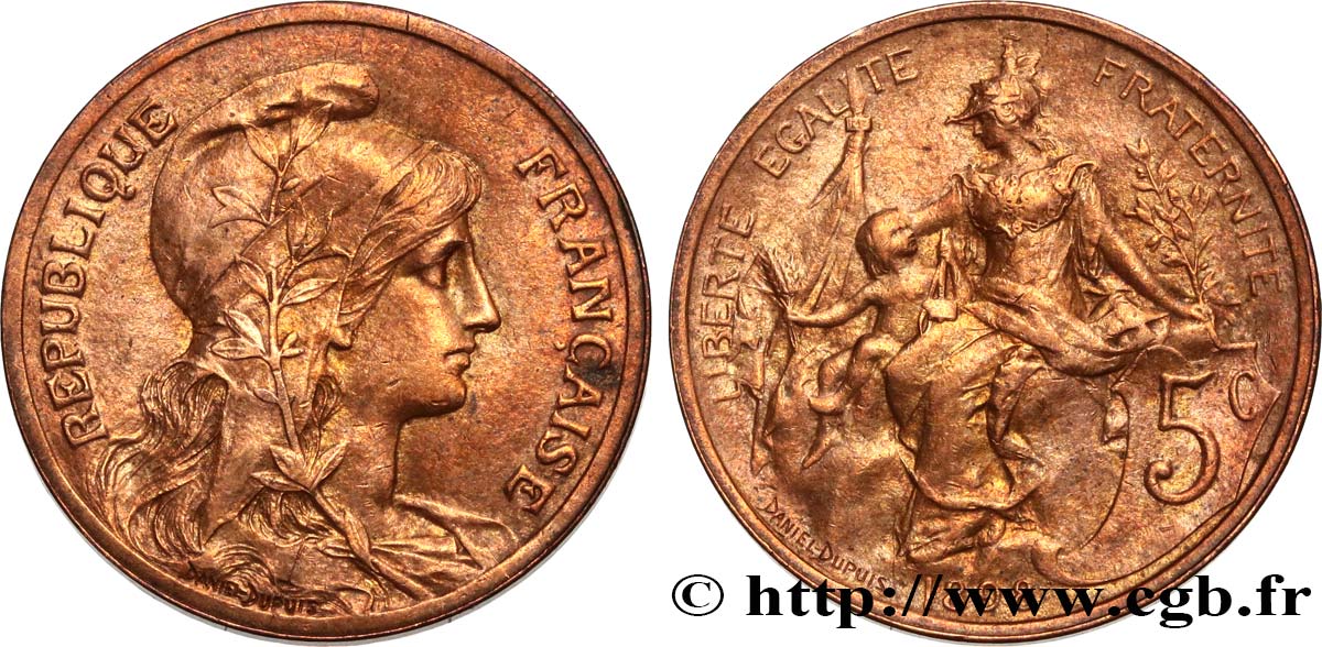 5 centimes Daniel-Dupuis 1898  F.119/5 TTB+ 