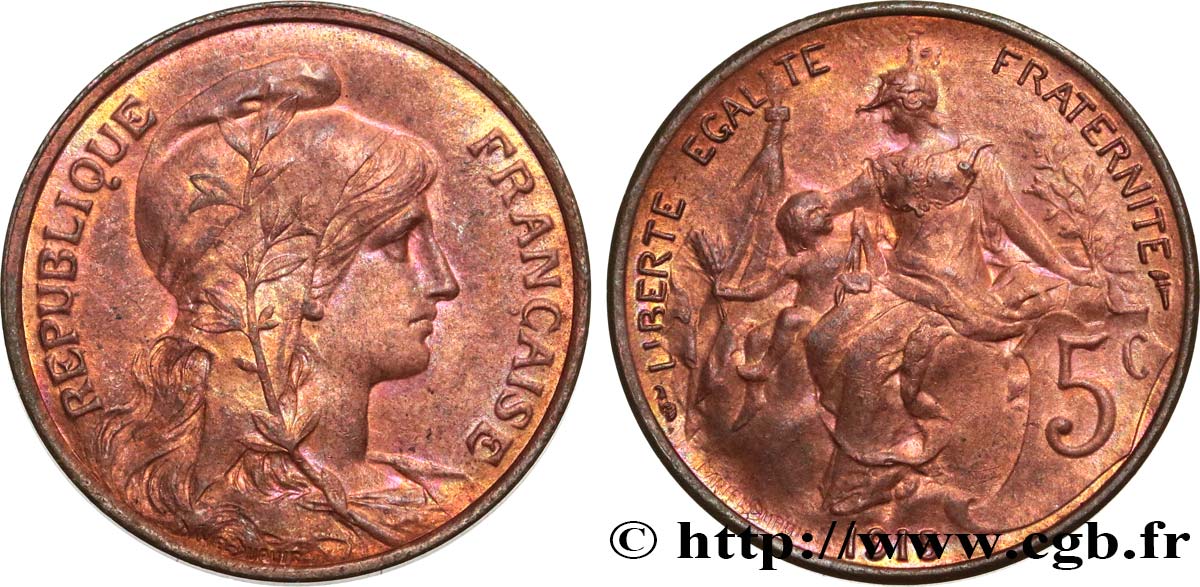 5 centimes Daniel-Dupuis 1915  F.119/27 VZ60 