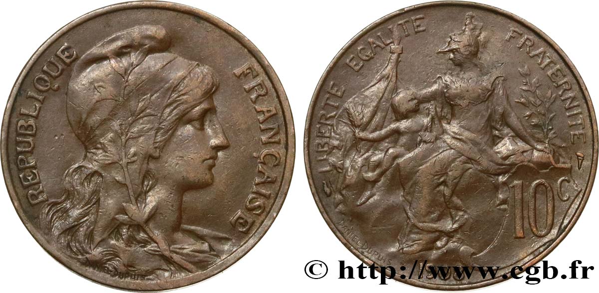 10 centimes Daniel-Dupuis 1908  F.136/17 TTB45 
