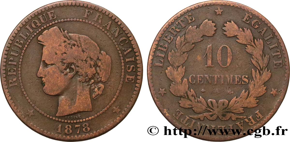 10 centimes Cérès 1878 Paris F.135/20 RC10 