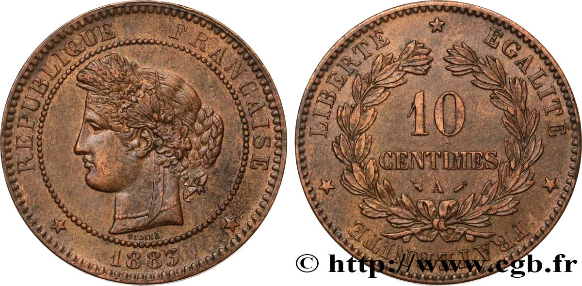 10 centimes Cérès 1883 Paris F.135/27 SS50 