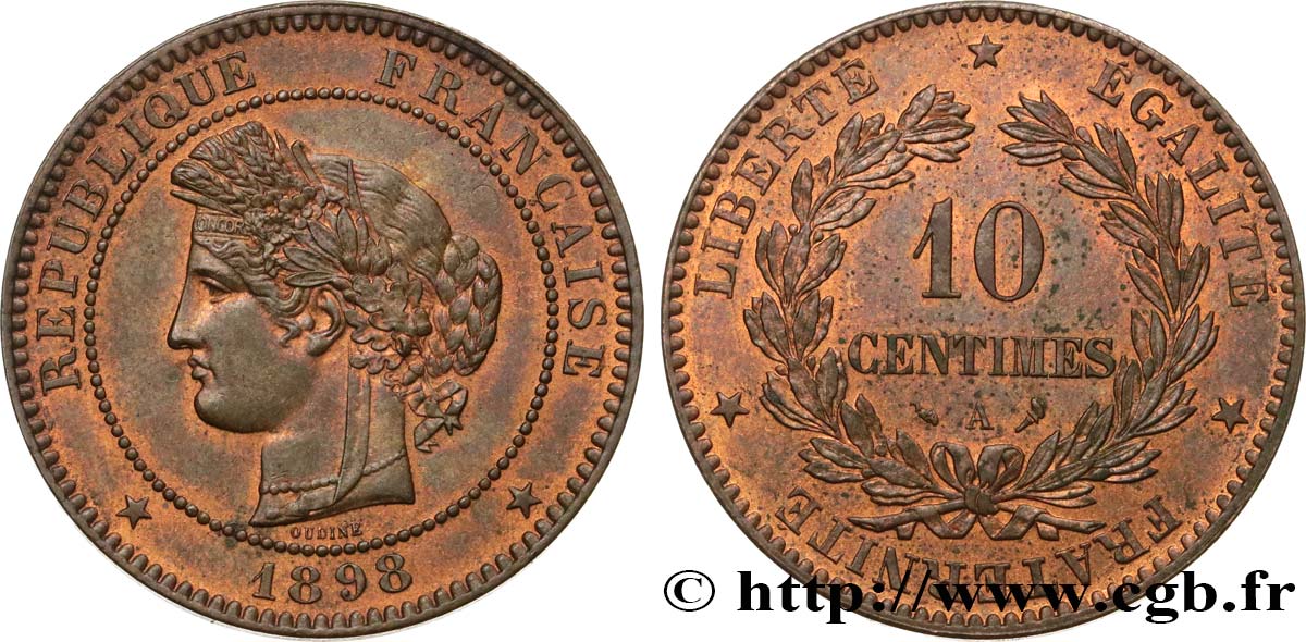 10 centimes Cérès 1898 Paris F.135/45 AU50 