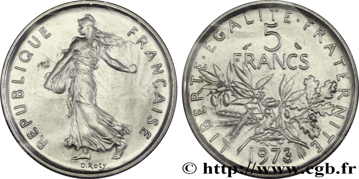 5 francs Semeuse, nickel 1973 Pessac F.341/5 MS 