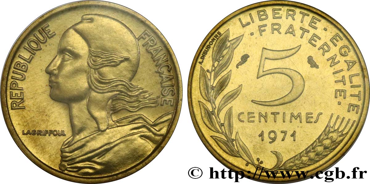 5 centimes Marianne 1971 Paris F.125/7 MS 