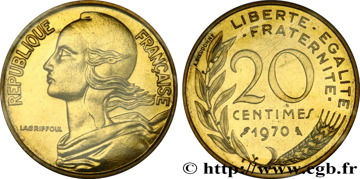 20 centimes Marianne 1970 Paris F.156/10 FDC 