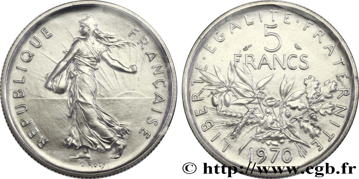5 francs Semeuse, nickel 1970 Paris F.341/2 FDC 