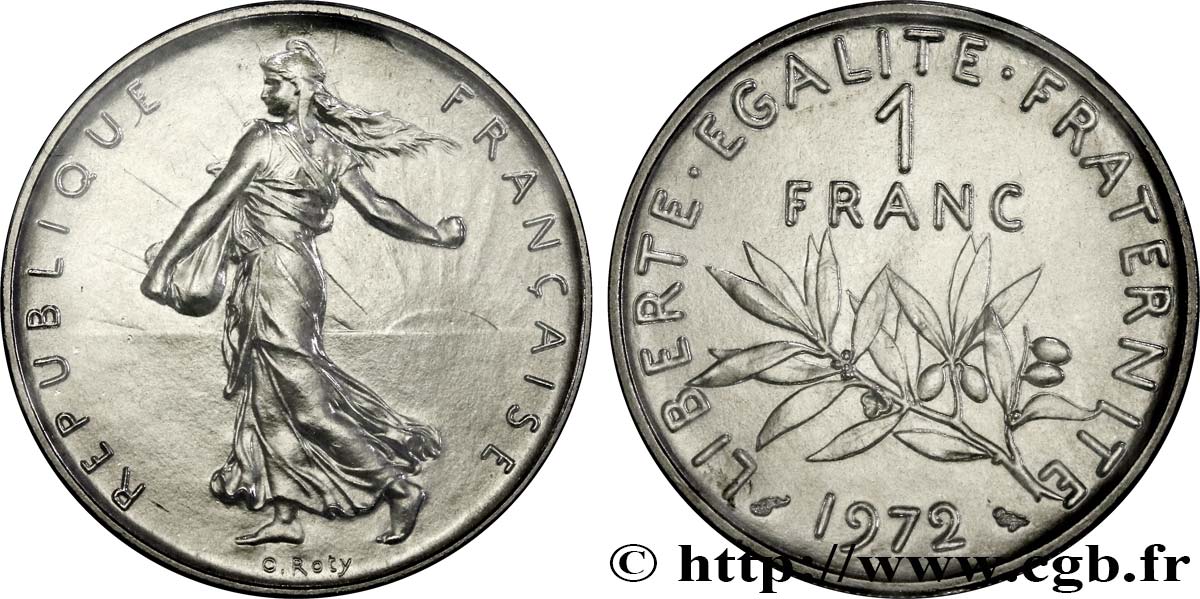 1 franc Semeuse, nickel 1972 Paris F.226/17 MS 