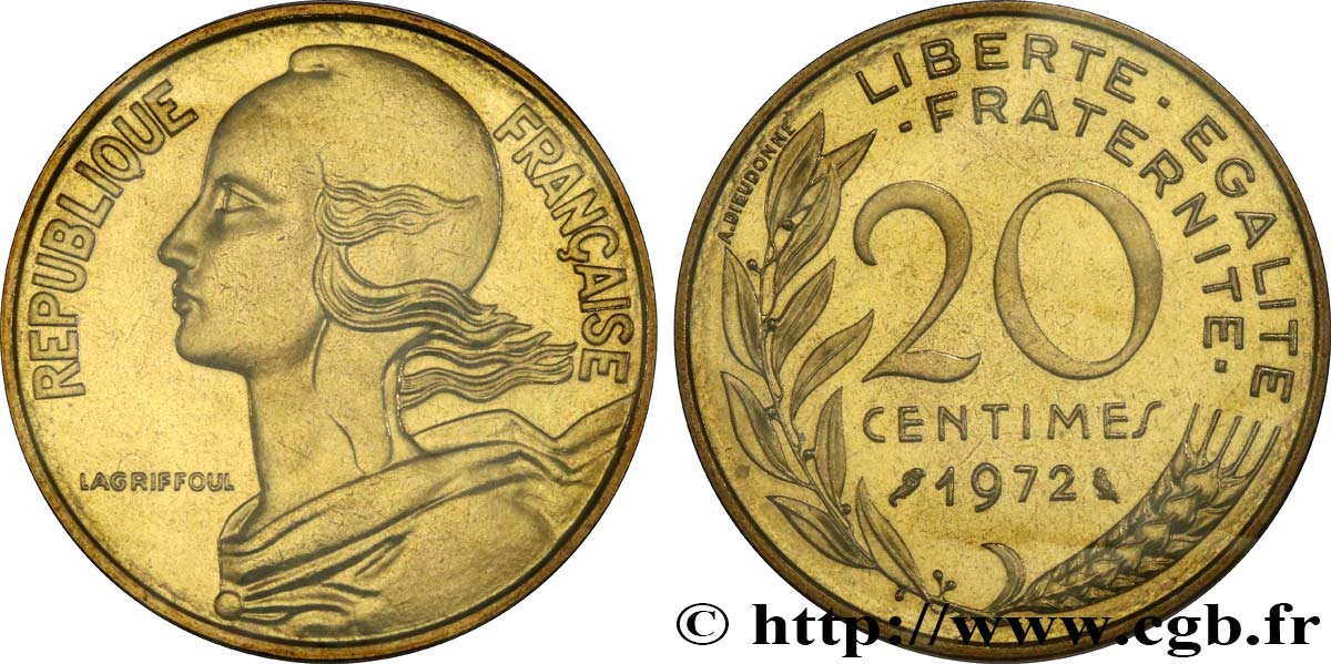 20 centimes Marianne 1972 Paris F.156/12 FDC 