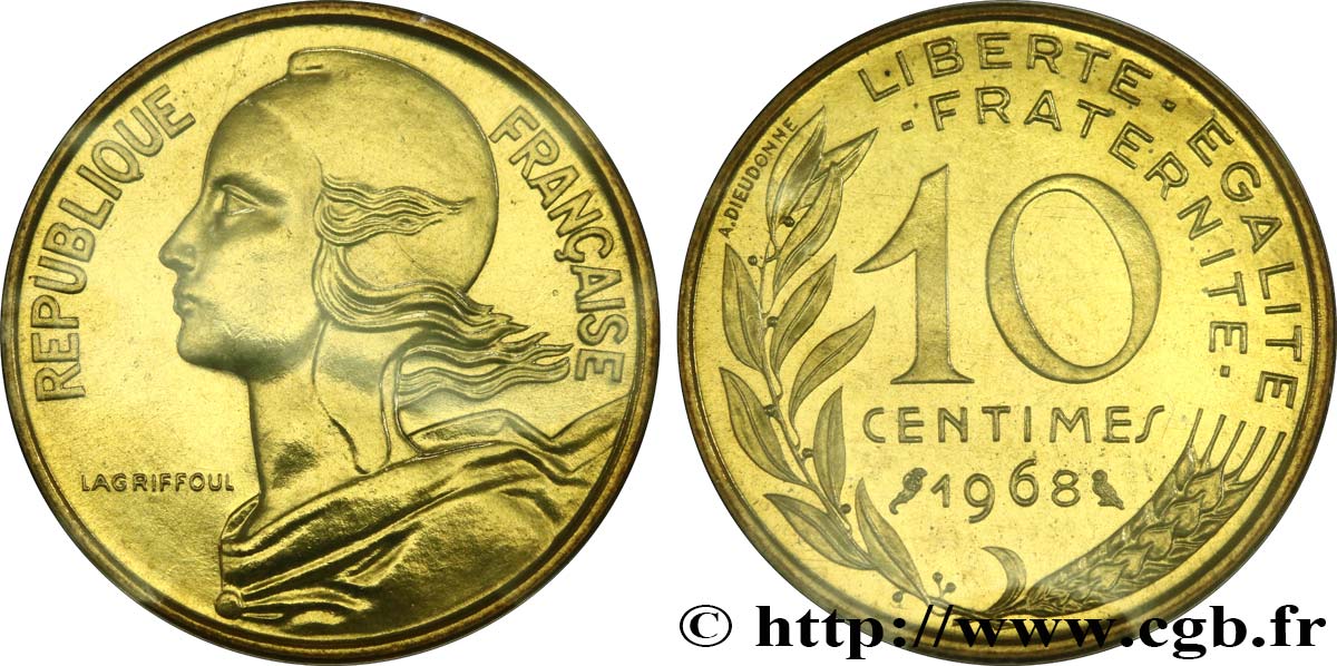 10 centimes Marianne 1968 Paris F.144/8 FDC 