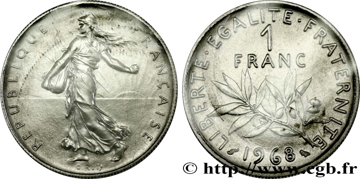 1 franc Semeuse, nickel 1968 Paris F.226/13 MS 