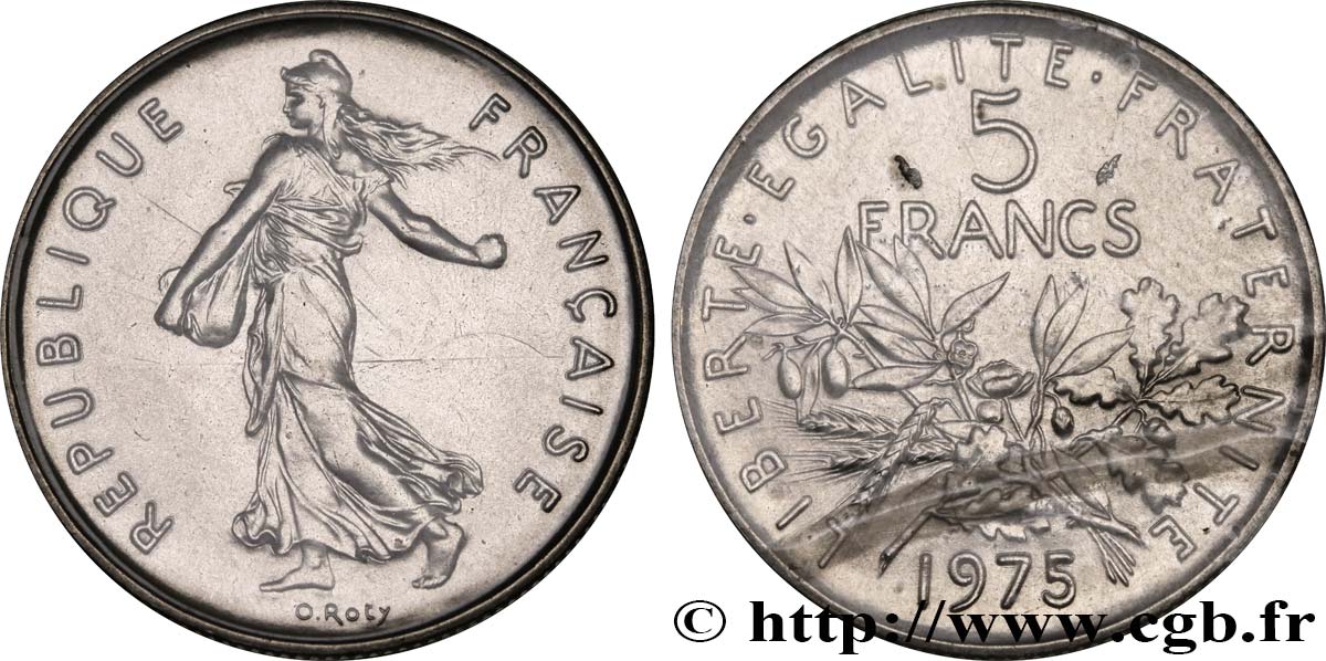 5 francs Semeuse, nickel 1975 Paris F.341/7 MS 