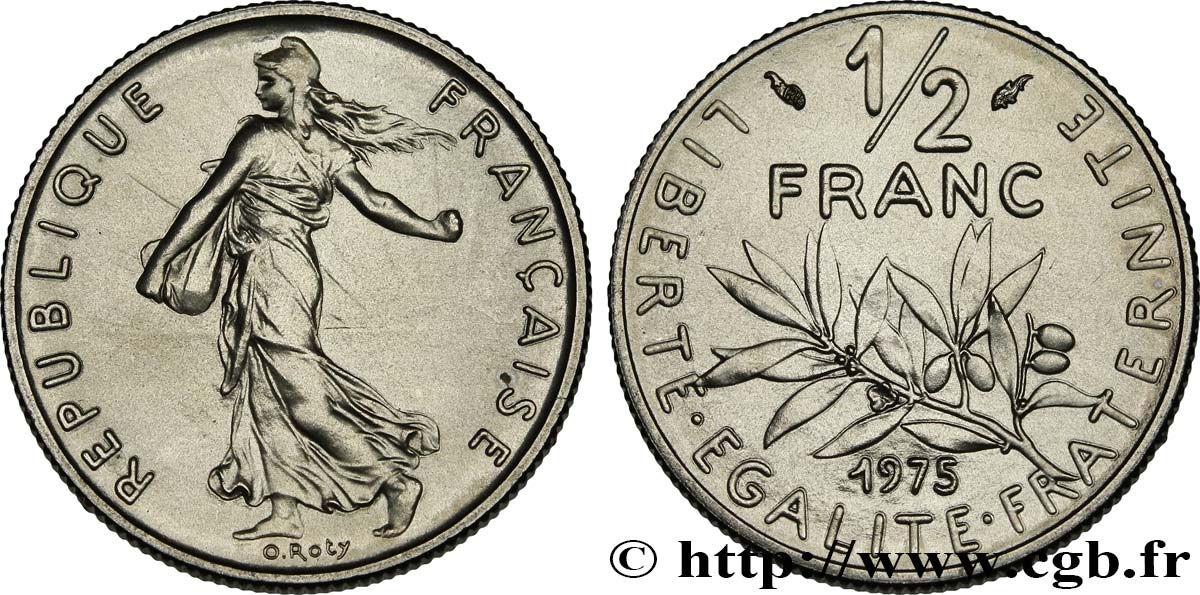 1/2 franc Semeuse 1975 Pessac F.198/14 MS 
