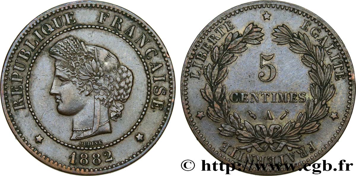 5 centimes Cérès 1882 Paris F.118/23 BB45 