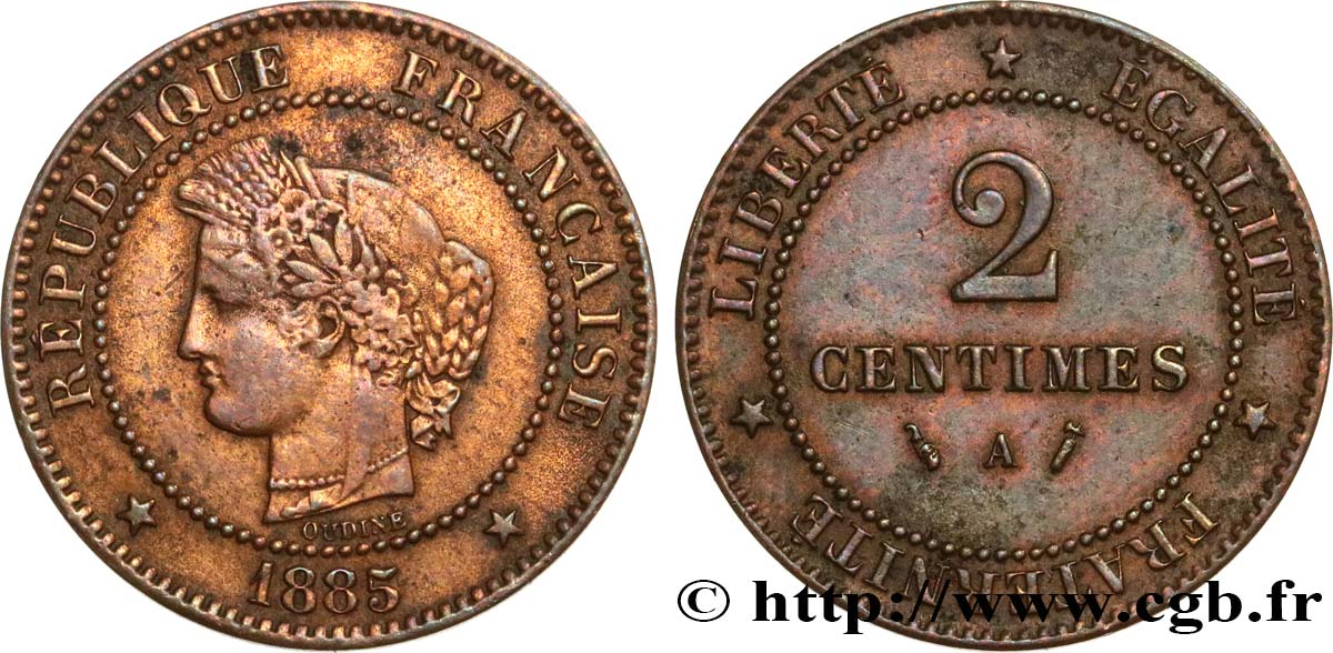 2 centimes Cérès 1885 Paris F.109/11 TB20 