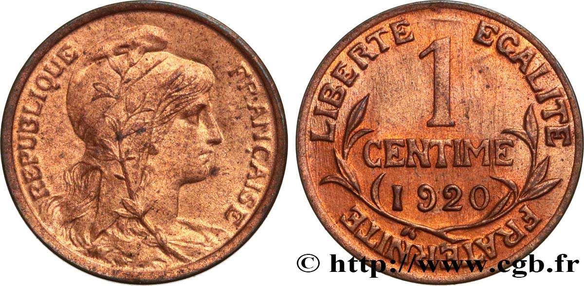 1 centime Daniel-Dupuis 1920  F.105/19 MS62 