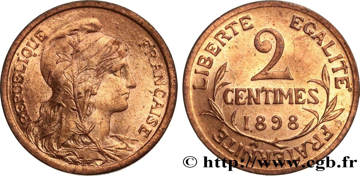 2 centimes Daniel-Dupuis 1898  F.110/1 EBC62 