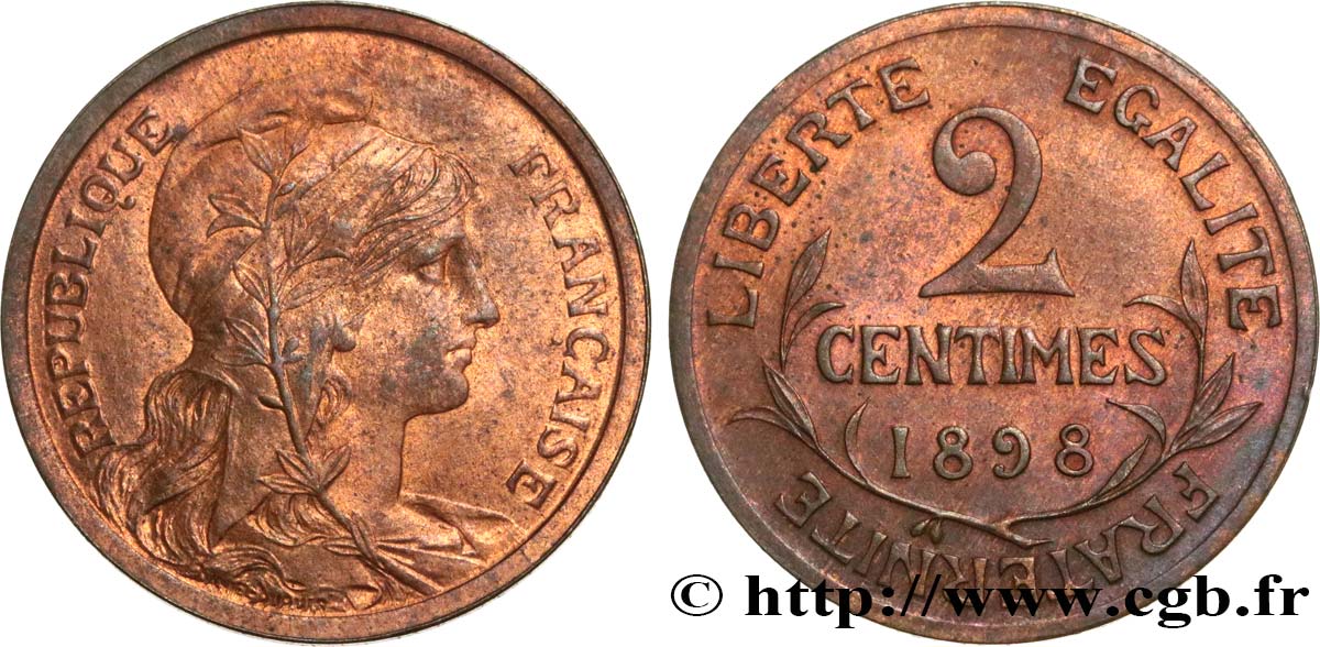 2 centimes Daniel-Dupuis 1898  F.110/1 VZ58 