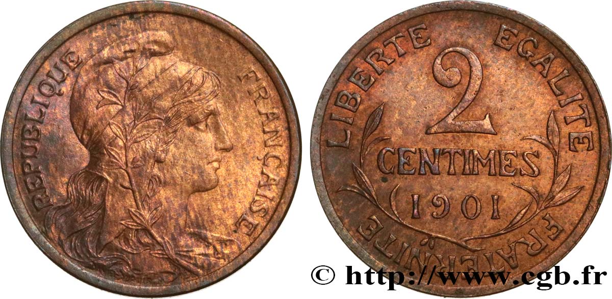 2 centimes Daniel-Dupuis 1901 Paris F.110/6 SUP55 