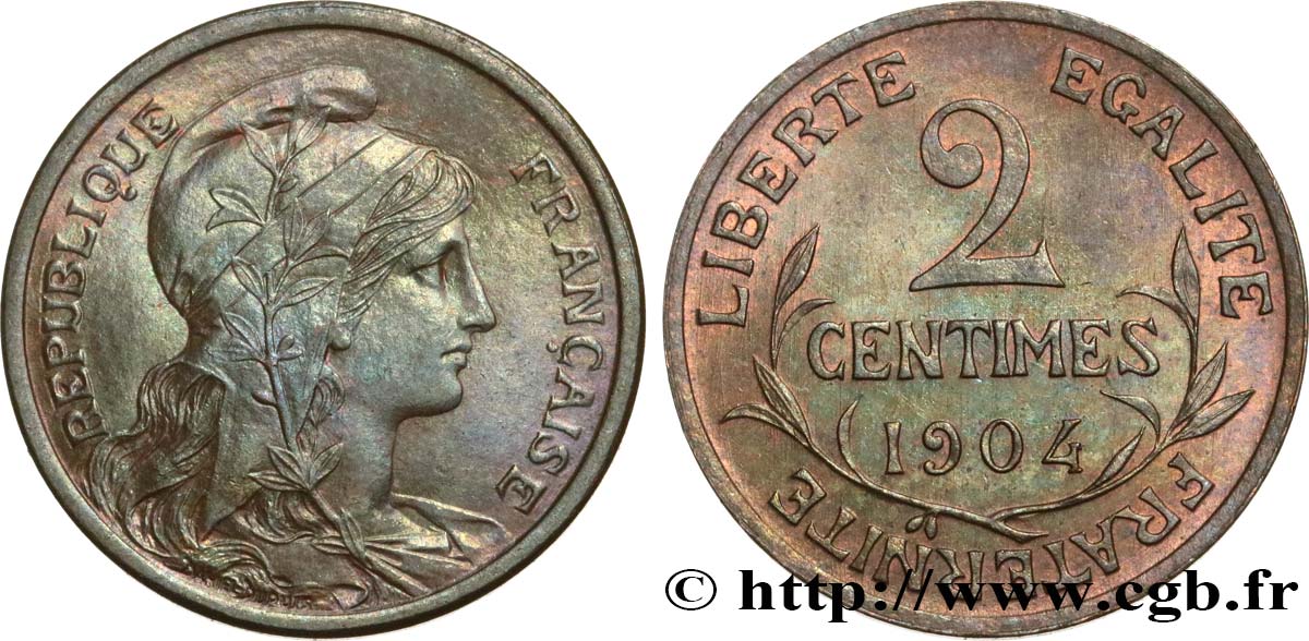2 centimes Daniel-Dupuis 1904 Paris F.110/9 AU58 