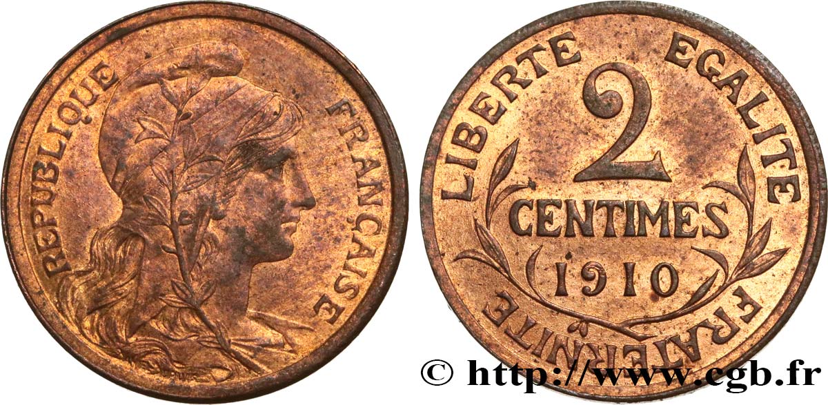 2 centimes Daniel-Dupuis 1910 Paris F.110/13 AU58 