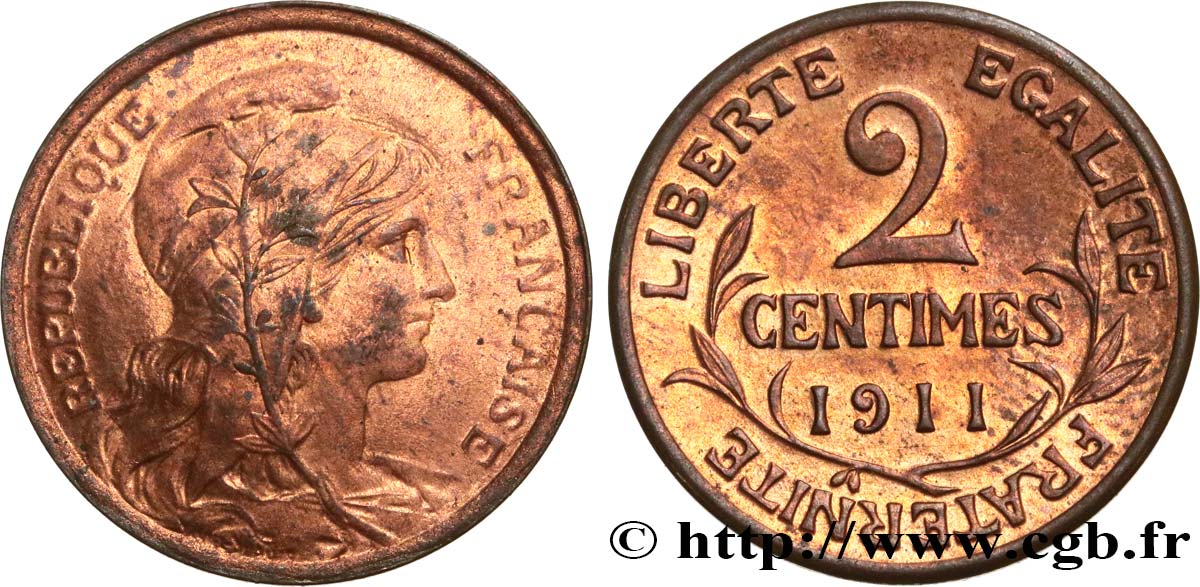 2 centimes Daniel-Dupuis 1911 Paris F.110/14 EBC62 