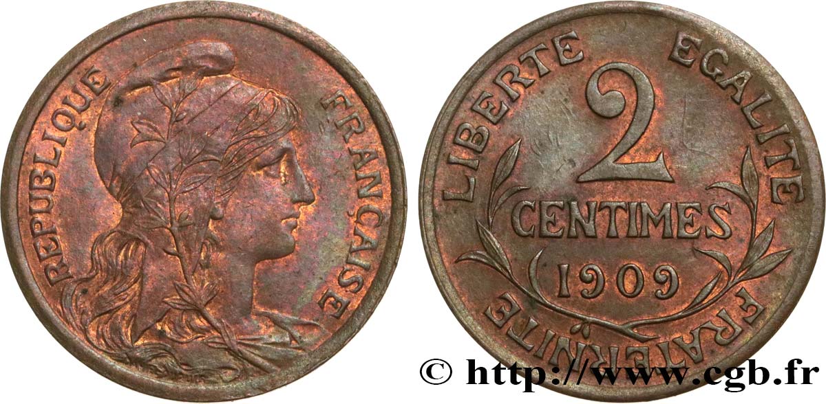2 centimes Daniel-Dupuis 1909 Paris F.110/12 AU 