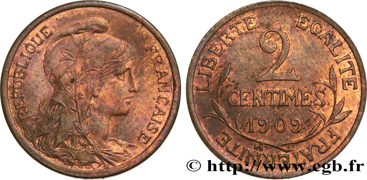 2 centimes Daniel-Dupuis 1909 Paris F.110/12 EBC 