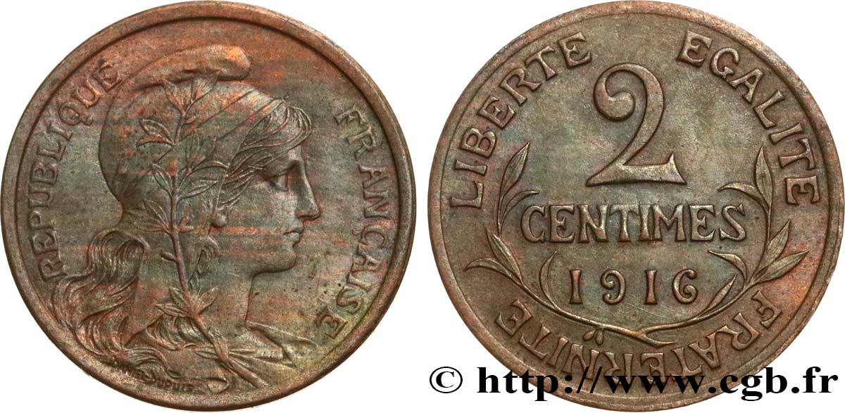 2 centimes Daniel-Dupuis 1916 Paris F.110/18 EBC55 