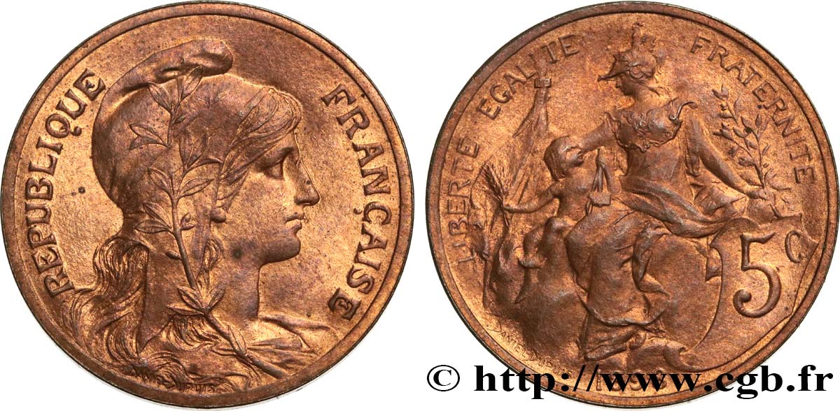 5 centimes Daniel-Dupuis 1898  F.119/5 MS60 
